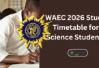 WAEC 2026 Study Timetable for Science Students